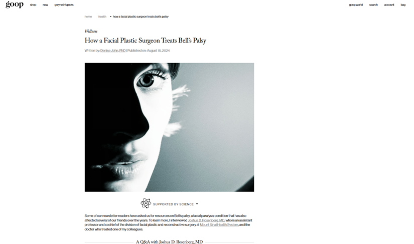 screenshot of goop article