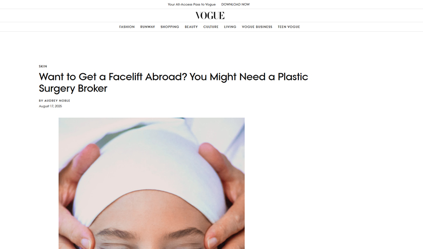 screenshot of vogue article